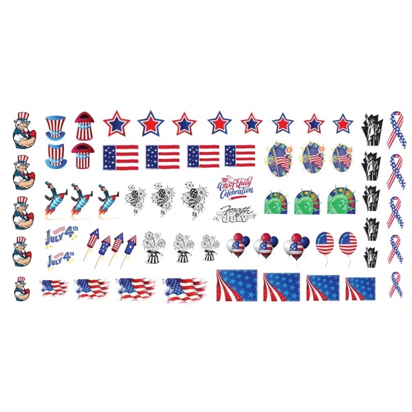 💌BO/GO$6🇺🇸 America Patriotic Nail Decals - Picture 2 of 5